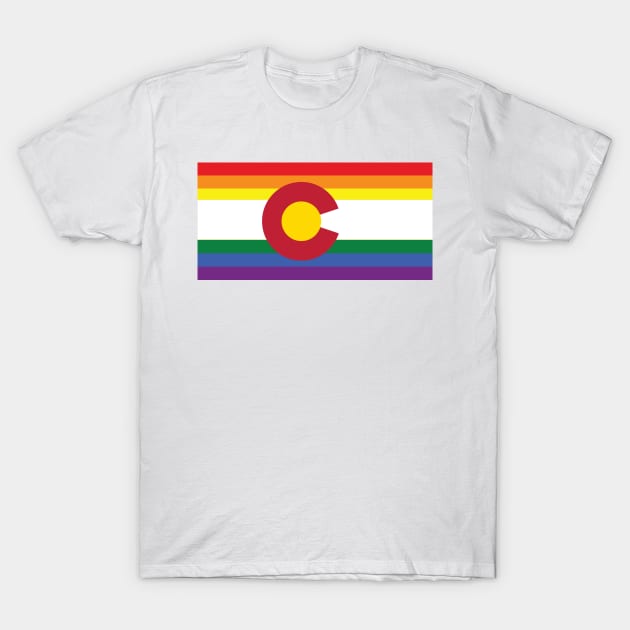 Colorado Gay Pride Rainbow Flag T-Shirt by MichelleBoardman